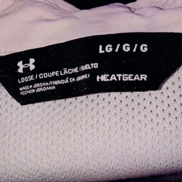 Under Armour Heat Gear Men's Striped Button Down Shirt - Grey and Light Blue Lg - Picture 4 of 5